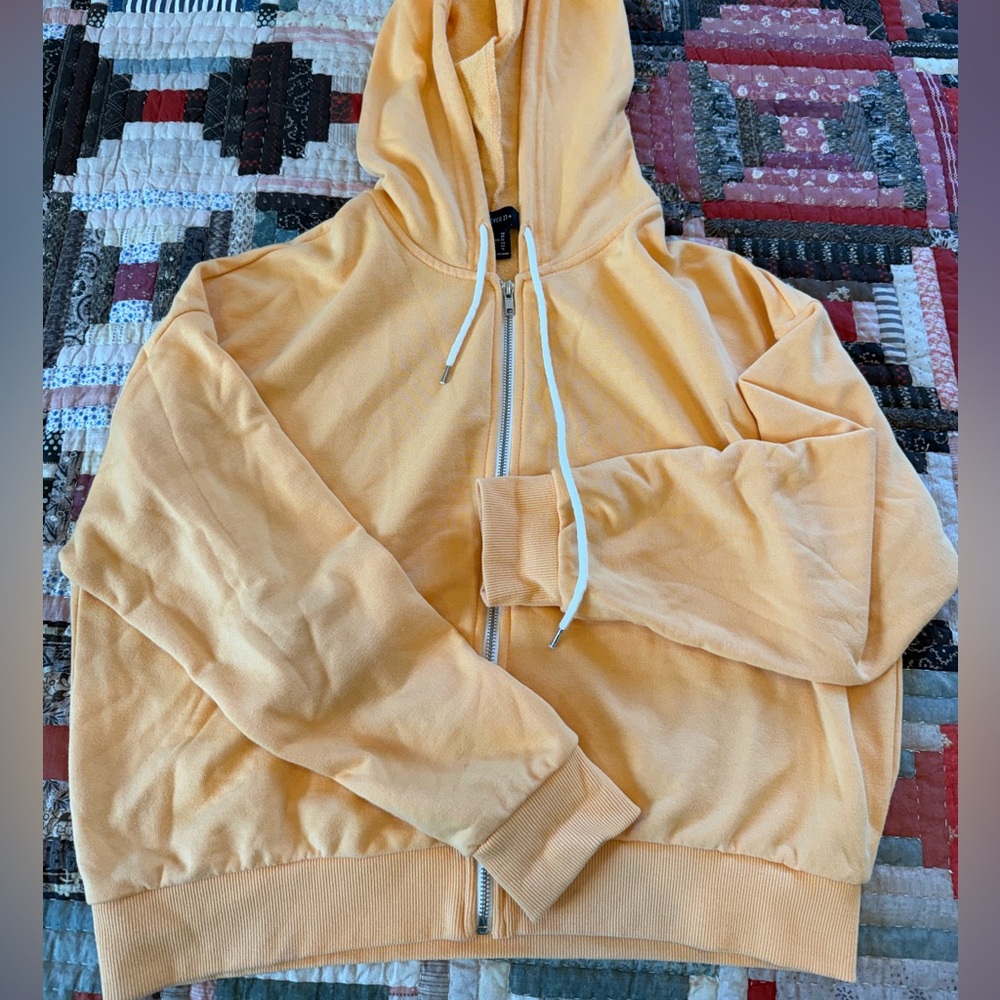 Forever 21 Cropped Full Zip Hoodie